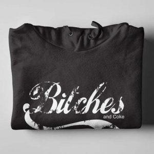 Bitches and Coca-Cola Black Hoodie - folded