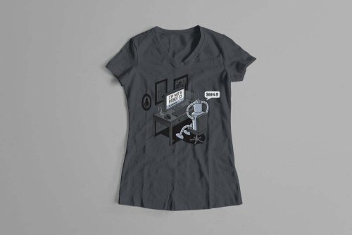 Robot Problems Bender Futurama Gamma-Ray Graphic Design Ladies' Tee - charcoal