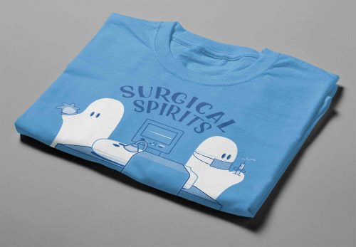 Surgical Spirits Funny Tshirt Terrorist Men's Tee - sky blue - folded short