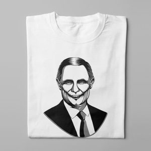 Vladimir Putin Stencil Men's Tee - white - folded long
