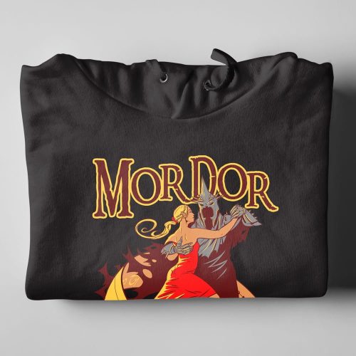 Mordor On The Dancefloor LOTR Tshirt Terrorist Parody Black Hoodie - folded