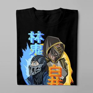Mortal Kombat Gaming Movie Fan Art Men's T-shirt - black - folded long