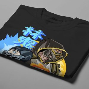 Mortal Kombat Gaming Movie Fan Art Men's T-shirt - black - folded short