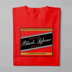 Carling Black Label Black Labour White Guilt Laugh it Off Parody Men's T-shirt - red - folded long