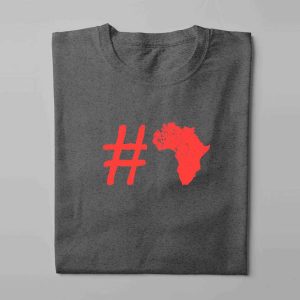 Hashtag Africa Laugh it Off Parody Men's T-shirt - charcoal melange - folded long