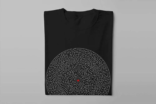 Maze Graphic Design Jade Holing Men's Tee - black - folded long