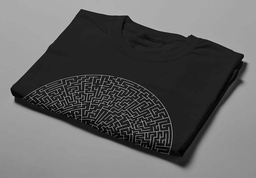 Maze Graphic Design Jade Holing Men's Tee - black - folded short