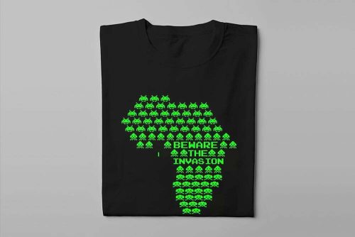 Beware The Invasion Jade Holing African Men's T-shirt - black - folded long