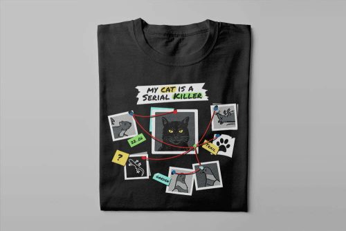 True Crime Cat Gamma-Ray Graphic Design Men's Tee - black - folded long