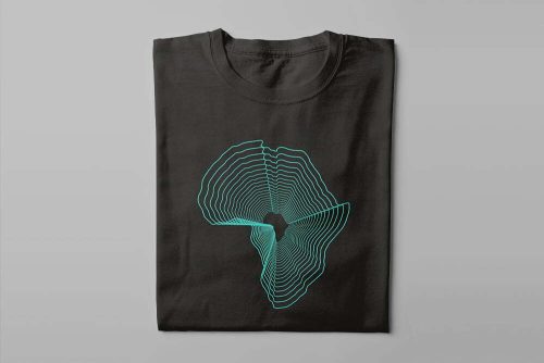 Africa Pop-Art Graphic Men's Tee - black - folded long