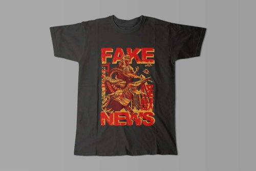 Fake News Kaiju Graphic Men's Tee - black