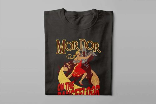 Mordor on the Dancefloor Lord of the Rings Parody Men's Tee - black - folded long