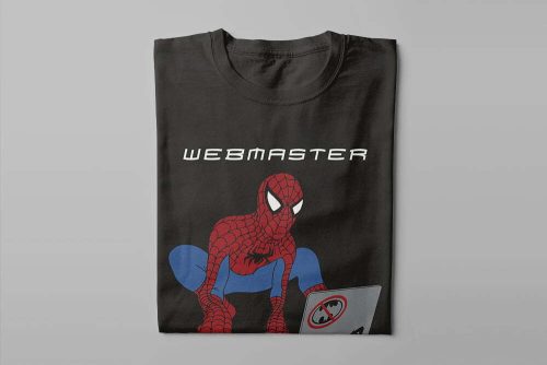 Spiderman Webmaster Funny Men's Tshirt Terrorist Tee - black - folded long