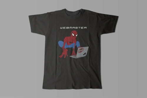 Spiderman Webmaster Funny Men's Tshirt Terrorist Tee - black