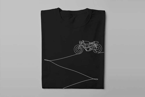 Follow The Flow Ronin Motorcycle Graphic Men's T-shirt - black - folded long