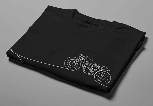 Follow The Flow Ronin Motorcycle Graphic Men's T-shirt - black - folded short
