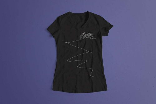 Follow The Flow Ronin Motorcycle Graphic Ladies' T-shirt - black