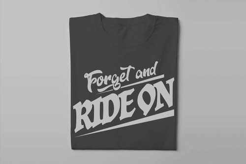 Forget And Ride On Ronin Motorcycle Graphic Men's T-shirt - black - folded long