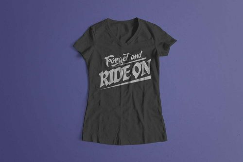 Forget And Ride On Ronin Motorcycle Graphic Ladies' T-shirt - black