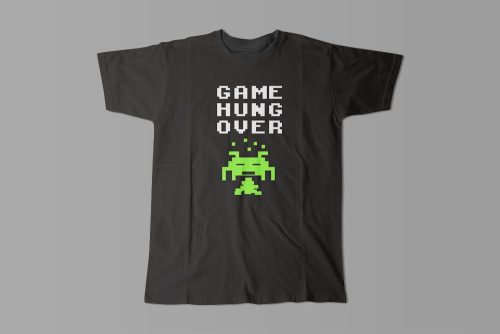 Game Hung Over Gaming Drinking Men's Tshirt Terrorist Tee - black