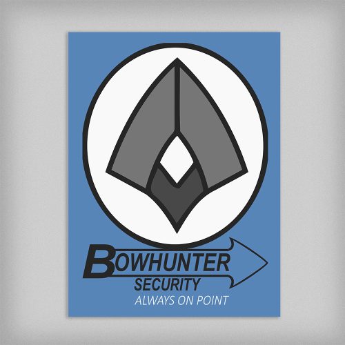 Bowhunter Security Fan Art Piercing Blue Graphic Design Poster Wall Art - no border - straight