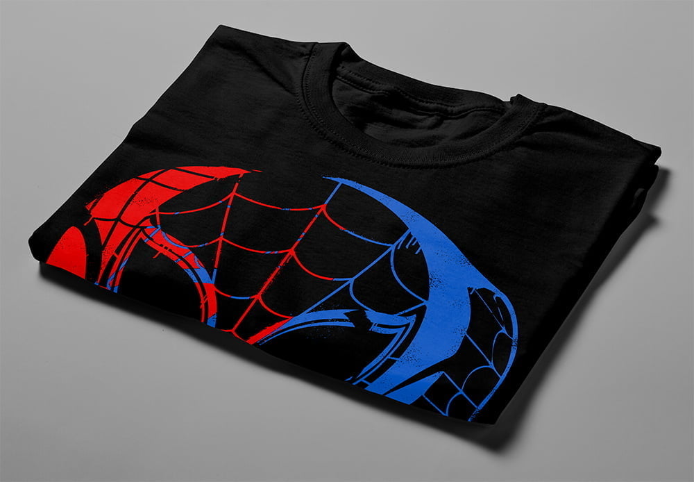 Spider-Verse Trio Piercing Blue Men's Graphic T-shirt - black - folded short
