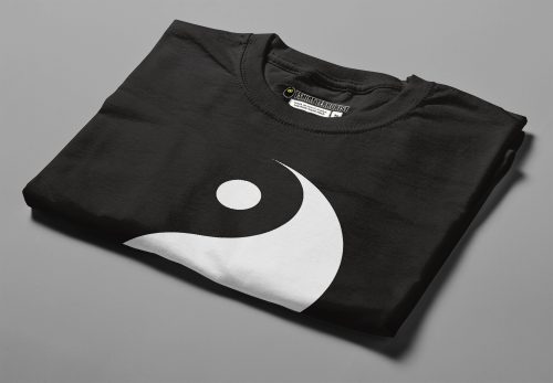 Yin Yang Esoteric Eastern Mysticism Tshirt Terrorist Men's T-shirt - black - folded angled