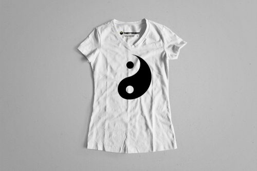 Yin Yang Esoteric Eastern Mysticism Tshirt Terrorist Ladies' T-shirt - white